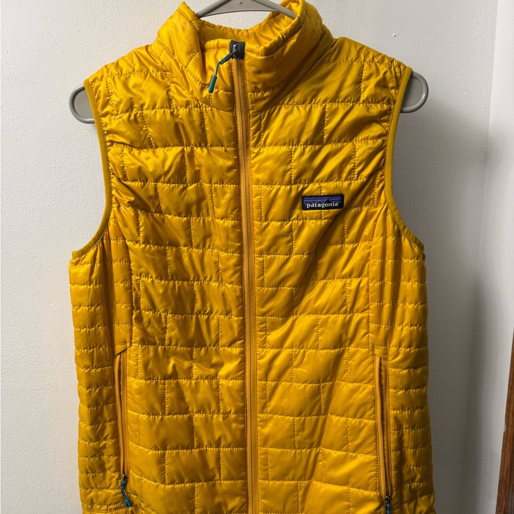 Patagonia Bright Yellow Quilted Down Vest
